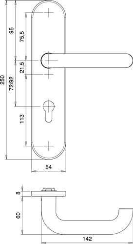 Schutzgarnitur Logo 8753/0292 Aluminium F1 92 mm 65-75 mm EDI – Ansicht 3