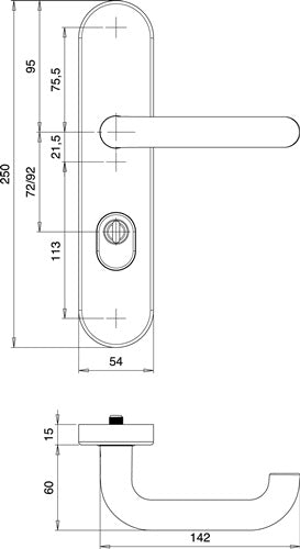 Schutzgarnitur Logo 8755/7203 Edelstahl EST 72 mm 35-45 mm EDI – Ansicht 4