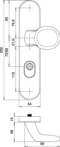 Schutzgarnitur Logo 8755/0292 Aluminium F1 92 mm 65-75 mm EDI – Ansicht 4