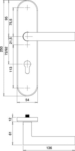 Schutzgarnitur Logo 8743/7203 Edelstahl EST 72 mm 35-45 mm EDI – Ansicht 3
