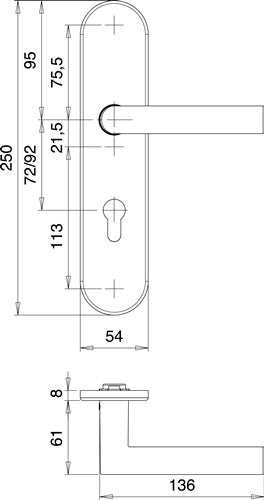 Schutzgarnitur Logo 8743/0272 Edelstahl EST 72 mm 35-45 mm EDI – Ansicht 3