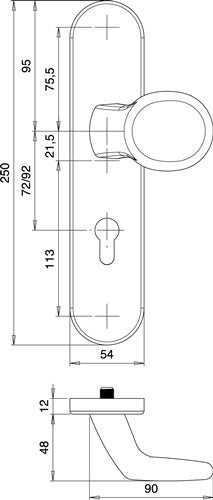Schutzgarnitur Logo 8743/0272 Edelstahl EST 72 mm 35-45 mm EDI – Ansicht 4