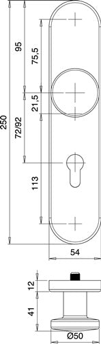 Schutzgarnitur Logo 8743/0792 Edelstahl EST 92 mm 65-75 mm EDI – Ansicht 4