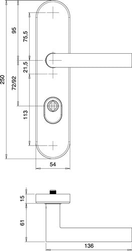 Schutzgarnitur Logo 8745/9203 Edelstahl EST 92 mm 65-75 mm EDI – Ansicht 4