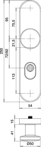 Schutzgarnitur Logo 8745/0792 Aluminium F1 92 mm 65-75 mm EDI – Ansicht 3
