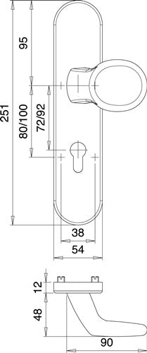Schutzgarnitur METIS 8741/0272 Edelstahl EST 72 mm 35-45 mm EDI – Ansicht 3