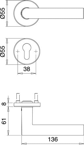 Schutzgarnitur METIS 8741/0272 Edelstahl EST 72 mm 35-45 mm EDI – Ansicht 4