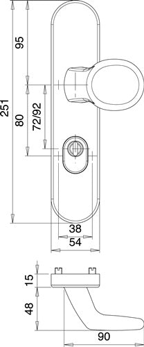 Schutzgarnitur METIS 8742/0272 Aluminium F1 72 mm 35-45 mm EDI – Ansicht 4