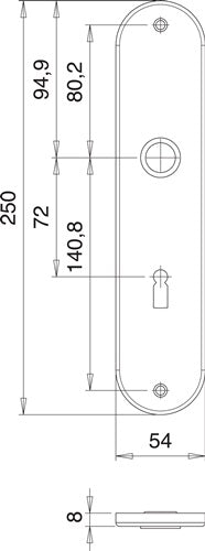 Renovierschild 206 Z Edelstahl F00 BB Entfernung 72 mm EDI - VPE: 2 – Ansicht 3