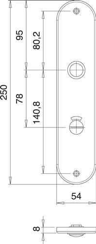Renovierschild 206 WC Edelstahl F00 WC Entfernung 78 mm EDI - VPE: 2 – Ansicht 5