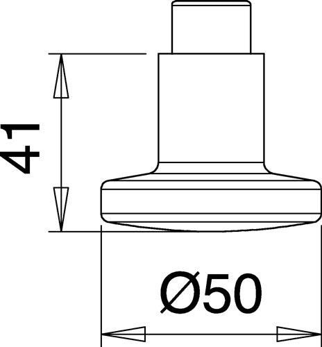 Türknopflochteil K7 Edelstahl F00 Aufnahme 8 mm gerader Kopf EDI – Ansicht 3