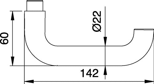 Türdrückerlochteil 163 Edelstahl matt Vierkant 8 mm DIN rechts / links EDI – Ansicht 3