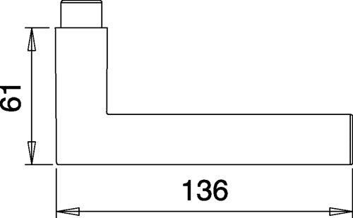 Türdrückerlochteil 108 Edelstahl matt Vierkant 10 mm DIN rechts / links EDI – Ansicht 3