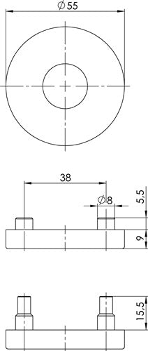 Drückerrosette 6501 235 DU ER Edelstahl ER Schildstärke 9 mm rund rund OGRO – Ansicht 3