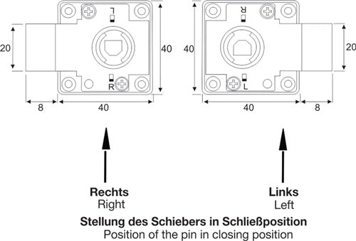 Aufschraubschloss Dornmaß 25 mm links / rechts verschiedenschließend BMB – Ansicht 4