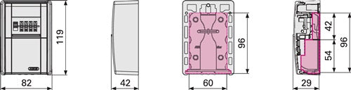 Schlüsseltresor 787 LED H119xB82xT42mm mit LED Zahlenschloss ABUS – Ansicht 3