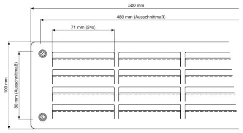 Badezimmerlüftung 9083 ER Länge 500 mm Breite 100 mm Edelstahl – Ansicht 2