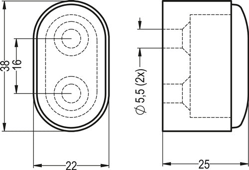Wandtürpuffür 4700 / 4702 / 4704 Aluminium schwarz eloxiert Länge 25 mm HERMETA – Ansicht 3