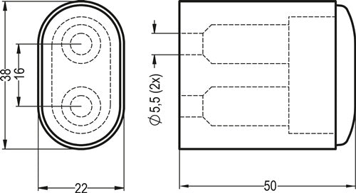 Wandtürpuffür 4700 / 4702 / 4704 Aluminium schwarz eloxiert Länge 50 mm HERMETA – Ansicht 3
