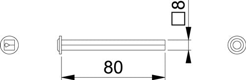Vierkantstift I-Profilstift Vierkant 8 x 80 mm Eisen verzinkt geteilt HOPPE – Ansicht 3