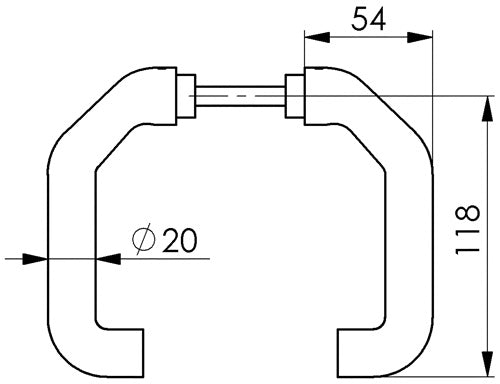 Türdrückerlochteil 476L Leichtmetall F1 / silberfarbig Schlosskästen gekröpft Vierkant 8 mm AMF – Ansicht 3
