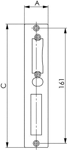 Schließblech 147V Stahl verzinkt Breite 33 x Länge 172 mm kantig DIN links / rechts flach AMF – Ansicht 3