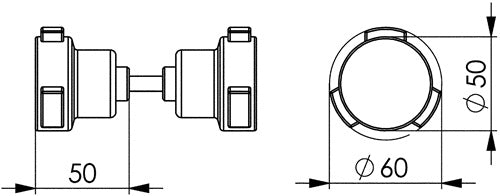 Knopfdrückerpaar 490GN Material Edelstahl drehbar Vierkant 8 mm AMF – Ansicht 3