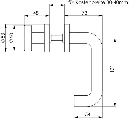 Wechselgarnitur Edelstahl D/K ohne Zylinderrosette ohne DIN links/rechts AMF – Ansicht 3