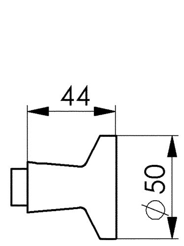 Türknopflochteil 477L Leichtmetall F1 / silberfarbig gerade rund 50 mm AMF – Ansicht 3
