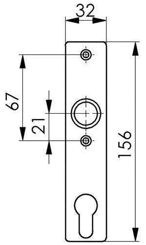 Zylinderkurzschild 427Z Edelstahl matt PZ 72 mm AMF – Ansicht 3