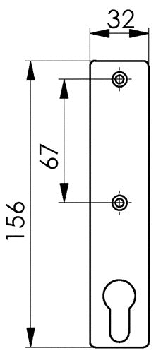 Zylinderkurzschild 427Z Edelstahl matt ohne Drückerloch PZ 72 mm AMF – Ansicht 3
