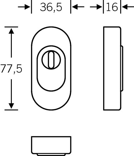 Schutzrosette 73 3249 Edelstahl 6204 oval mit Zylinderabdeckung Stärke 16 mm FSB – Ansicht 3