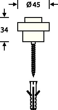 Bodentürpuffür 38 3881 Ø 45 mm Höhe 34 mm Aluminium naturfarbig / F1 Dübelmontage FSB – Ansicht 3