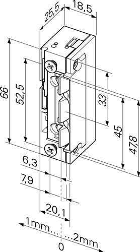 Elektrotüröffner 118E13 ProFix 2 22-42 V AC/DC Standard DIN links / rechts mit FaFix ASSA ABLOY – Ansicht 3