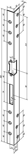 Sicherheits-Winkelschließblech 312 Länge 500 mm Stärke 2 mm Stahl geschliffen verzinkt DIN links ASSA ABLOY