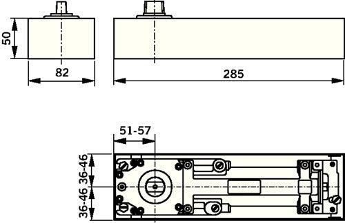 Bodentürschließer BTS 75 V Feststellung EN 1-4 max 1100 mm max Türgewicht 120 kg DORMAKABA – Ansicht 4