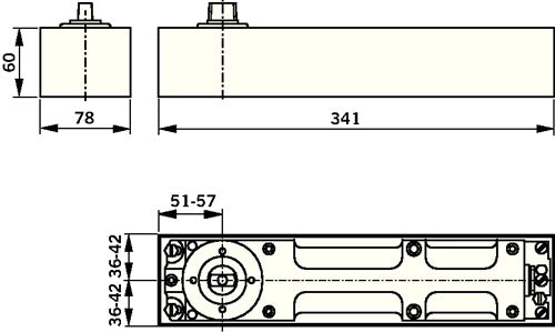 Bodentürschließer BTS 80 Feststellung EN 4 max 1100 mm max Türgewicht 300 kg DORMAKABA – Ansicht 4