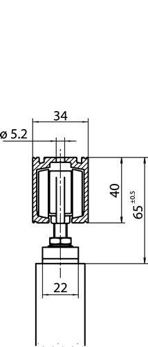 Schiebesystem Perlan 140 140 kg 2850 mm EV 1 26 - 60 mm gründsystem 500 - 1440 mm Wand- / Deckenmontage GEZE – Ansicht 3
