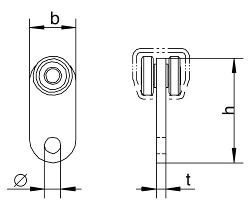 Rollapparat 1111 1111 passend für Profil 100 Stahl verzinkt gelb 30 kg HELM – Ansicht 3