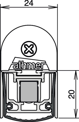 Türdichtung Stadi L-24/20 WS 1-seitig Länge 1050 mm Aluminium alu blank grau links/rechts ATHMER – Ansicht 3