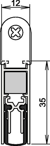 Türdichtung Doppeldicht® M-12/35 1-393 2-seitig Länge 833 mm Aluminium silberfarben eloxiert grau Holztüren links/rechts