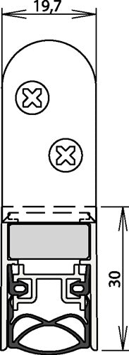 Türdichtung Schall-Ex® Ultra WS 1-290 2-seitig Länge 833 mm Aluminium silberfarben eloxiert grau Holztüren links/rechts