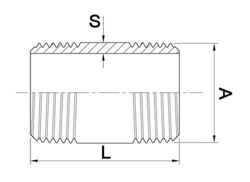 Rohrdoppelnippel EN 10226-1 NPS=2 ? 31004 L 100 mm SPRINGER - VPE: 5 – Ansicht 3