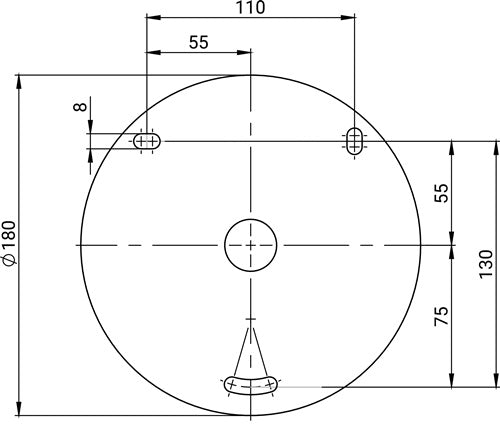 Wandschlauchhalter TURBO Breite 427 mm Tiefe 215 mm ohne Schlauch/Armaturen ALBA – Ansicht 4