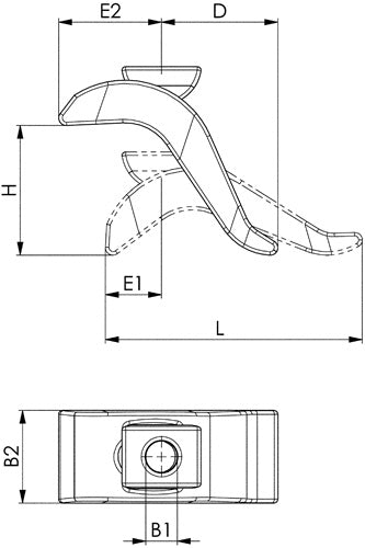 Spannpratze Nr 6321 für T-Nut 16 mm Spannhöhe 0-75 mm M16 x 16 x 160 mm AMF – Ansicht 3