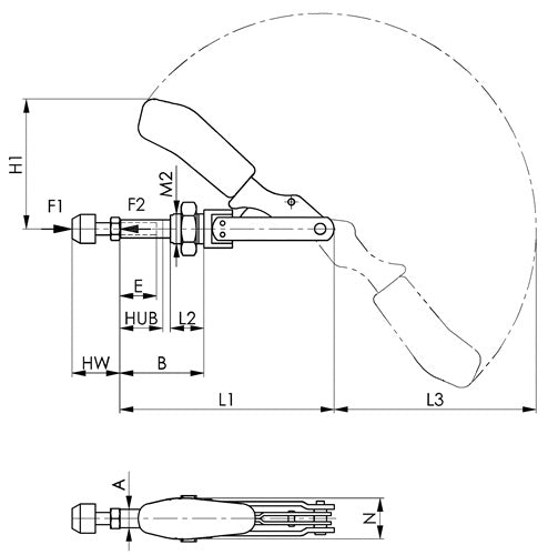 Schubstangenspanner Nr 6840 Größe 3 AMF – Ansicht 3