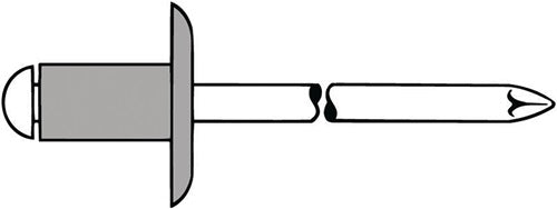 Blindniet Nietschaft d x l 5 x 12 mm K14 Aluminium / Stahl 250 Stück GESIPA
