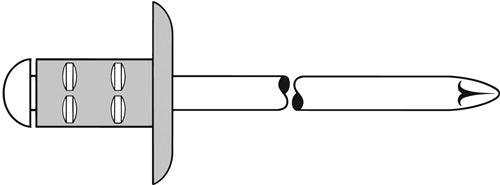 Blindniet PolyGrip® Nietschaft d x l 48 x 17 mm K16 Aluminium / Stahl 25 Stück GESIPA