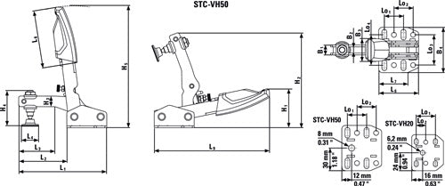 Senkrechtspanner STC-VH Größe 20 waagrechter Fuß BESSEY – Ansicht 3