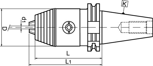 NC-Schnellspannbohrfutter DIN 69871A Spann-Ø 25-16 mm SK40 Auskraglänge 101 mm WTE – Ansicht 3